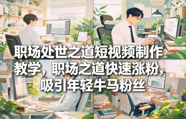 职场处世之道短视频制作教学，职场之道快速涨粉，吸引年轻牛马粉丝-云推网创项目库