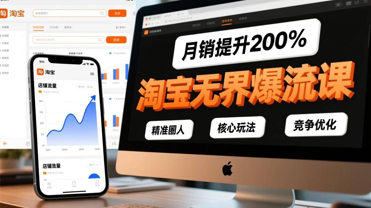 淘宝无界爆流课，精准圈人、核心玩法、竞争优化，快速引爆店铺流量，月销提升200%-云推网创项目库