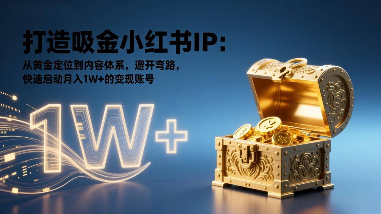 打造吸金小红书IP：从黄金定位到内容体系，避开弯路，快速启动月入1W+的变现账号-云推网创项目库