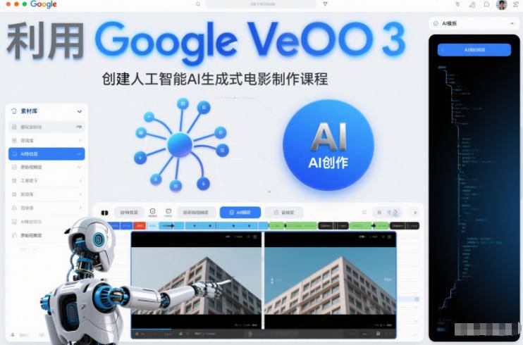 利l用Google Veo 3创建人工智能AI生成式电影制作课程，使用人工智能的力量创建令人惊叹的视频-云推网创项目库