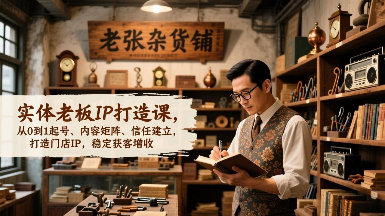 实体老板IP打造课，从0到1起号、内容矩阵、信任建立，打造门店IP，稳定获客增收-云推网创项目库