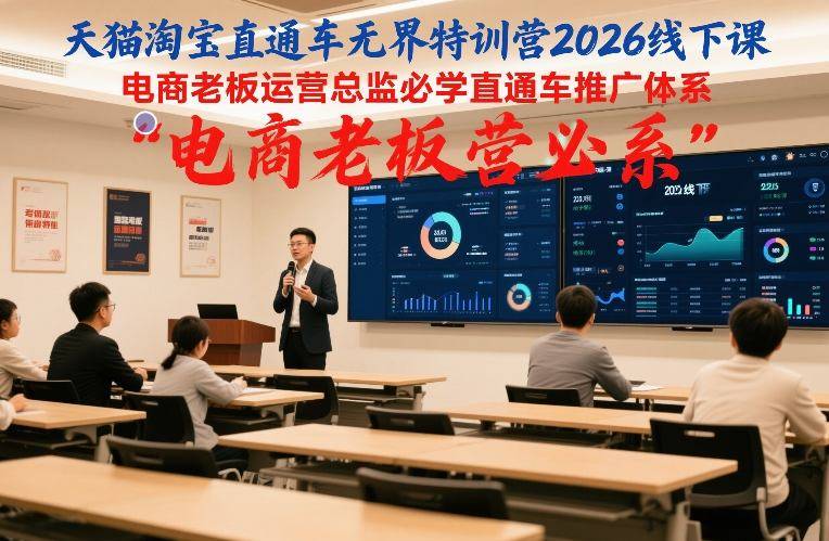 天猫淘宝直通车无界特训营2026线下课，电商老板运营总监必学直通车推广体系-云推网创项目库