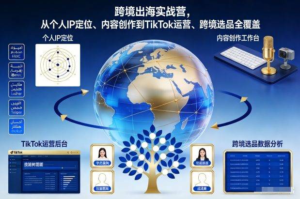 跨境出海实战营,从个人IP定位、内容创作到TikTok运营、跨境选品全覆盖-云推网创项目库