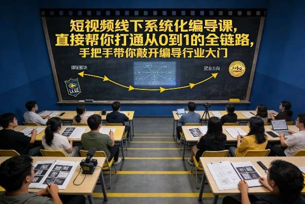 短视频线下系统化编导课，直接帮你打通从0到1的全链路，手把手带你敲开编导行业大门-云推网创项目库