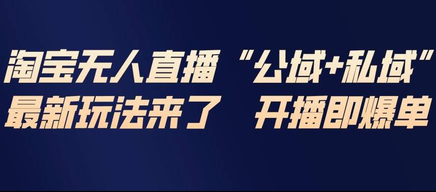 淘宝无人直播完整教程，公试+私域，最新玩法来了，开播即爆单-云推网创项目库