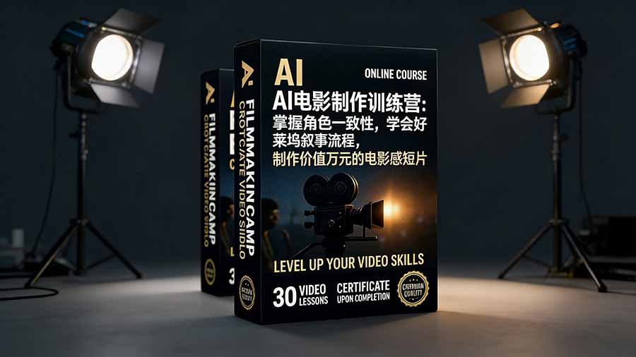 AI电影制作训练营：掌握角色一致性，学会好莱坞叙事流程，制作价值万元的电影感短片-云推网创项目库