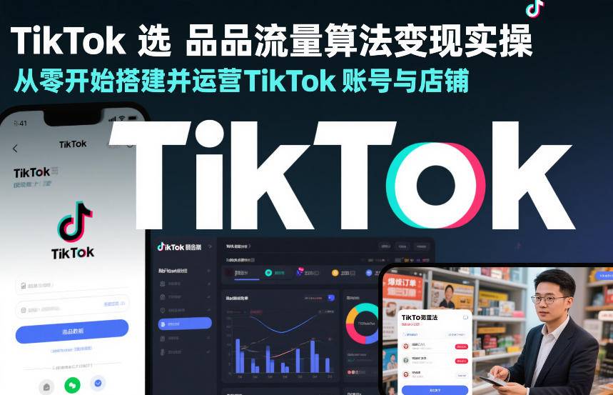 TikTok选品流量算法变现实操,从零开始搭建并运营TikTok账号与店铺-云推网创项目库