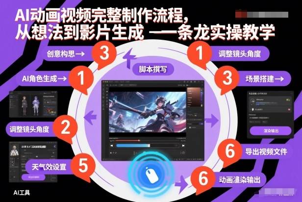AI动画视频完整制作流程，从想法到影片生成一条龙实操教学-云推网创项目库