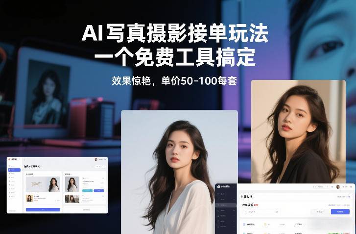 AI写真摄影接单玩法，一个免费工具搞定，效果惊艳，单价50-100每套-云推网创项目库