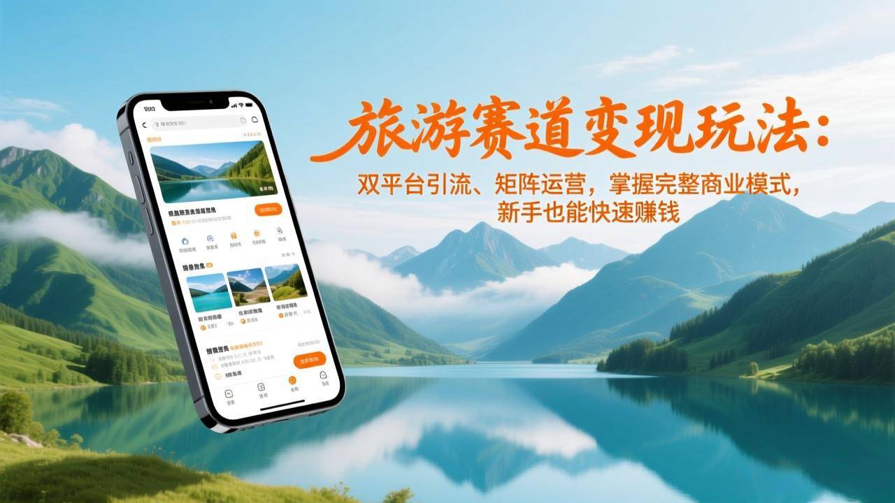 旅游赛道变现玩法：双平台引流、矩阵运营，掌握完整商业模式，新手也能快速赚钱-云推网创项目库