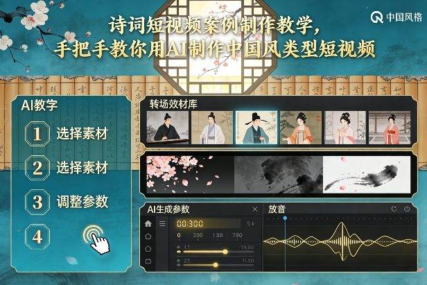 古诗词短视频案例制作教学，手把手教你用AI制作中国风类型短视频-云推网创项目库