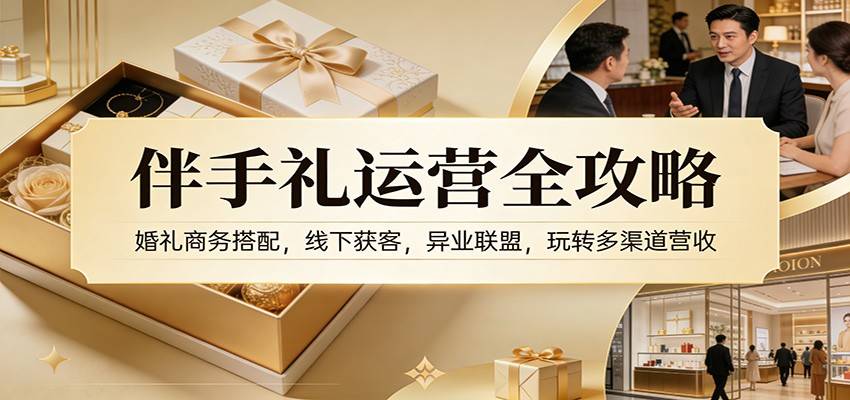 伴手礼运营全攻略：婚礼商务搭配，线下获客，异业联盟，玩转多渠道营收-云推网创项目库