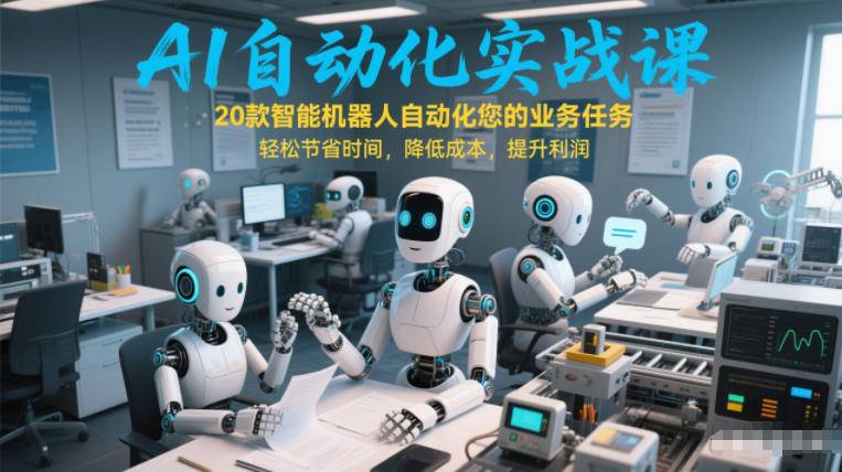 AI自动化实战课：20款智能机器人自动化您的业务任务，轻松节省时间，降低成本，提升利润-云推网创项目库