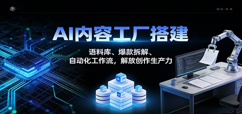 AI内容工厂搭建：语料库、爆款拆解、自动化工作流，解放创作生产力-云推网创项目库