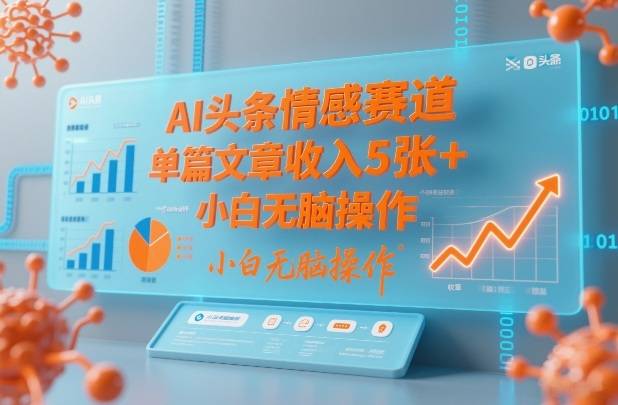 AI头条情感赛道，单篇文章收入5张+，小白无脑操作-云推网创项目库
