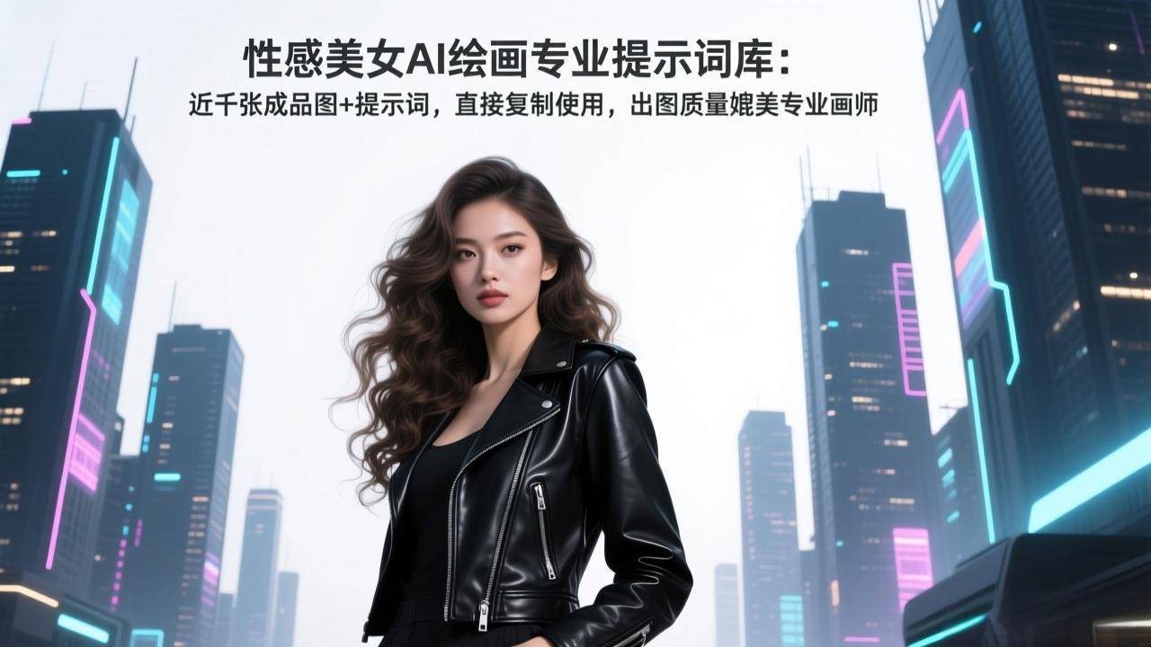 性感美女AI绘画专业提示词库：近千张成品图+提示词，直接复制使用，出图质量媲美专业画师-云推网创项目库