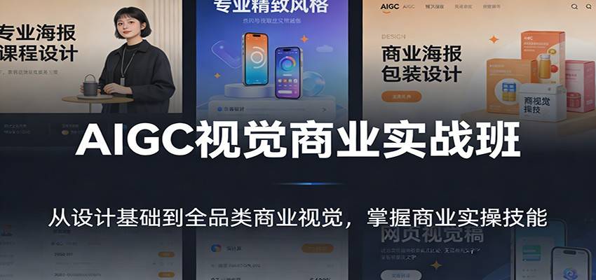 AIGC视觉商业实战班：从设计基础到全品类商业视觉，掌握商业实操技能-云推网创项目库