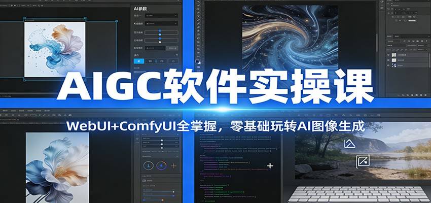 AIGC软件实操课：WebUI+ComfyUI全掌握，零基础玩转AI图像生成-云推网创项目库