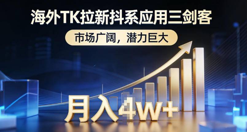 海外TK拉新抖系应用三剑客，市场广阔，潜力巨大，月入1w+-云推网创项目库