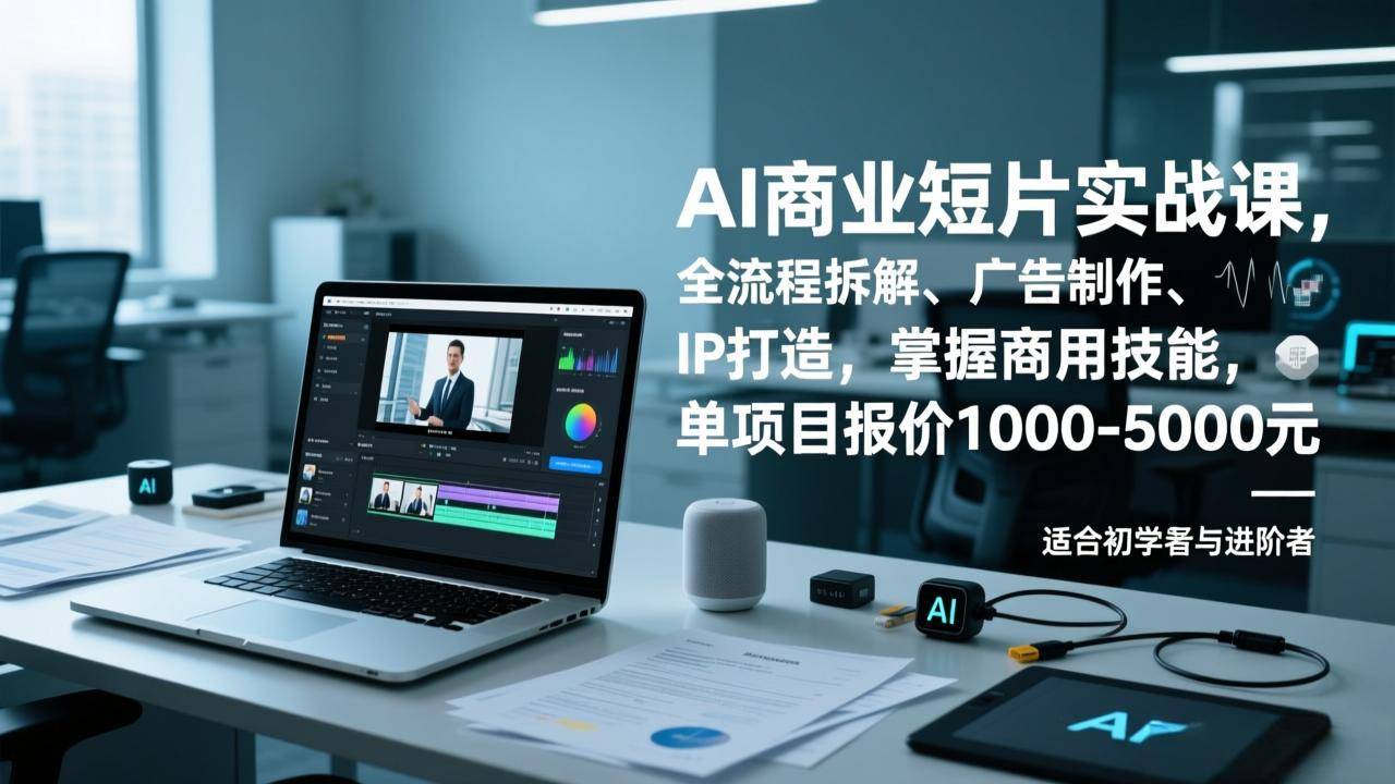 AI商业短片实战课,全流程拆解、广告制作、IP打造,掌握商用技能,单项目报价1000-5000元-云推网创项目库