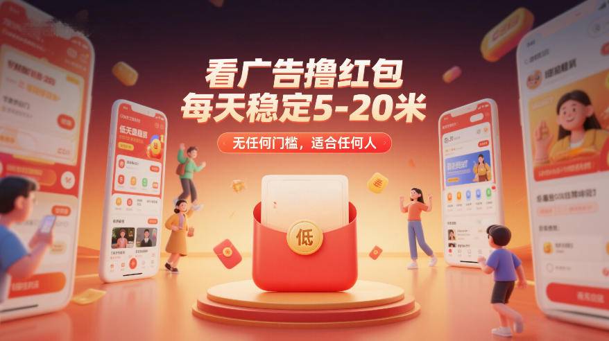 看广告撸红包，每天稳定5-20米，无任何门槛，适合任何人-云推网创项目库