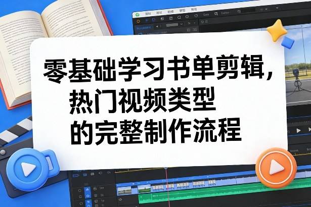 零基础学习书单剪辑，热门视频类型的完整制作流程(更新2026)-云推网创项目库