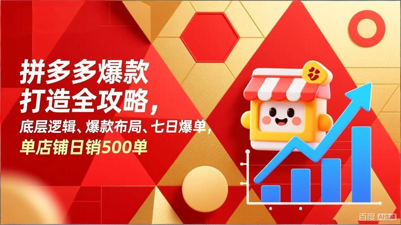 拼多多爆款打造全攻略，底层逻辑、爆款布局、七日爆单，单店铺日销500单-云推网创项目库