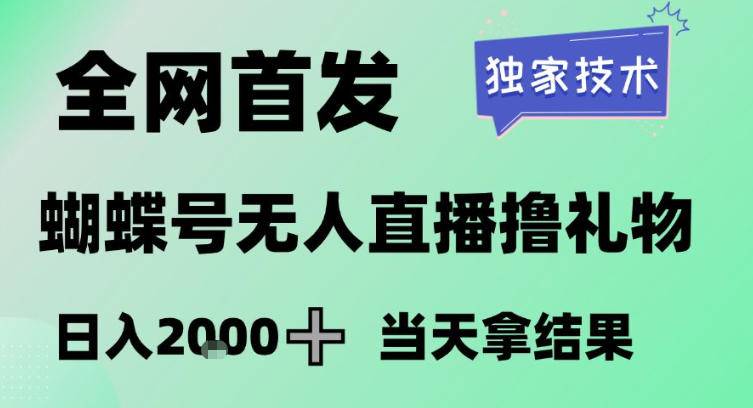 2026最新蝴蝶号无人直播掘金，独家技术，全网首发小白做了一个月收益3W，长期稳定可做【揭秘】-云推网创项目库