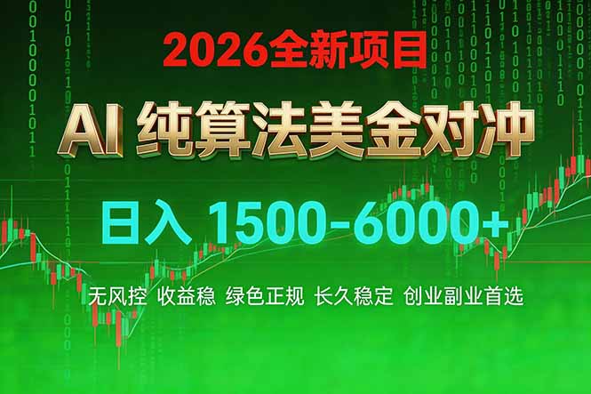 2026 全新美金对冲项目,不套平台赠金,不封号,纯算法对冲,日入 1500-6000+-云推网创项目库