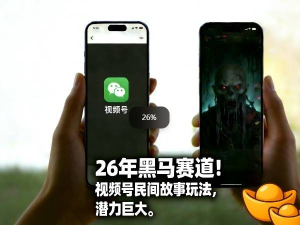 26年黑马赛道,视频号民间故事类玩法,潜力巨大,每日收益超5张-云推网创项目库