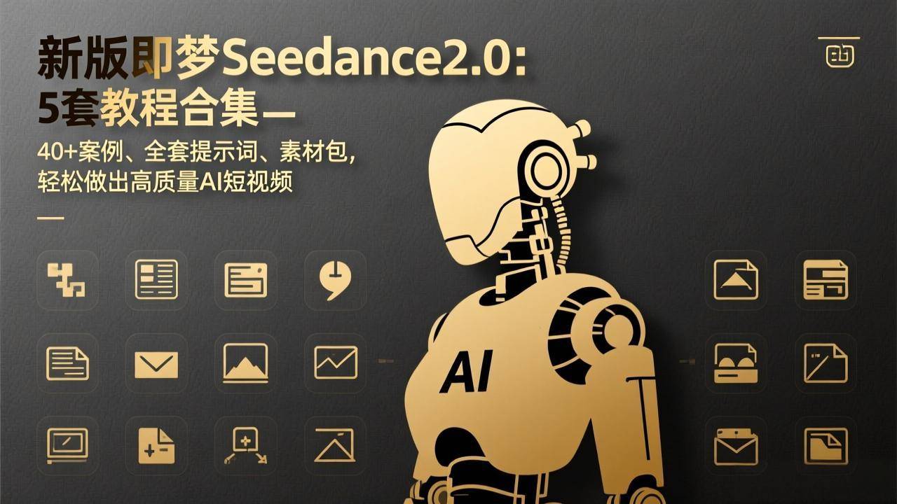 新版即梦Seedance2.0：5套教程合集，40+案例、全套提示词、素材包，轻松做出高质量AI短视频-云推网创项目库