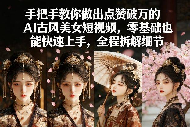 手把手教你做出点赞破万的AI古风美女短视频，零基础也能快速上手，全程拆解细节-云推网创项目库