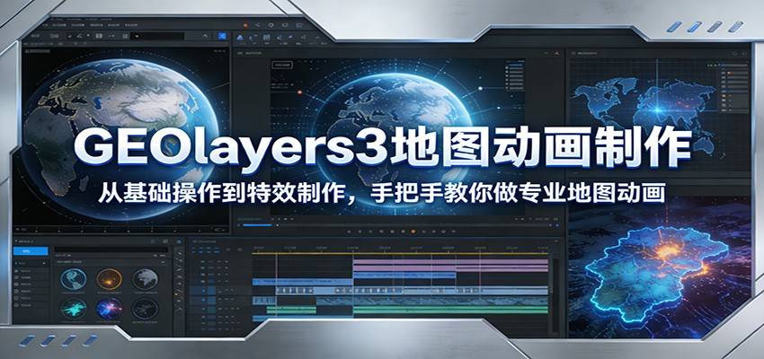 GEOlayers3地图动画制作：从基础操作到特效制作，手把手教你做专业地图动画-云推网创项目库