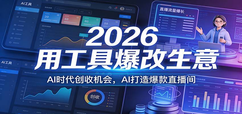 2026用工具爆改生意，AI时代创收机会，AI打造爆款直播间-云推网创项目库