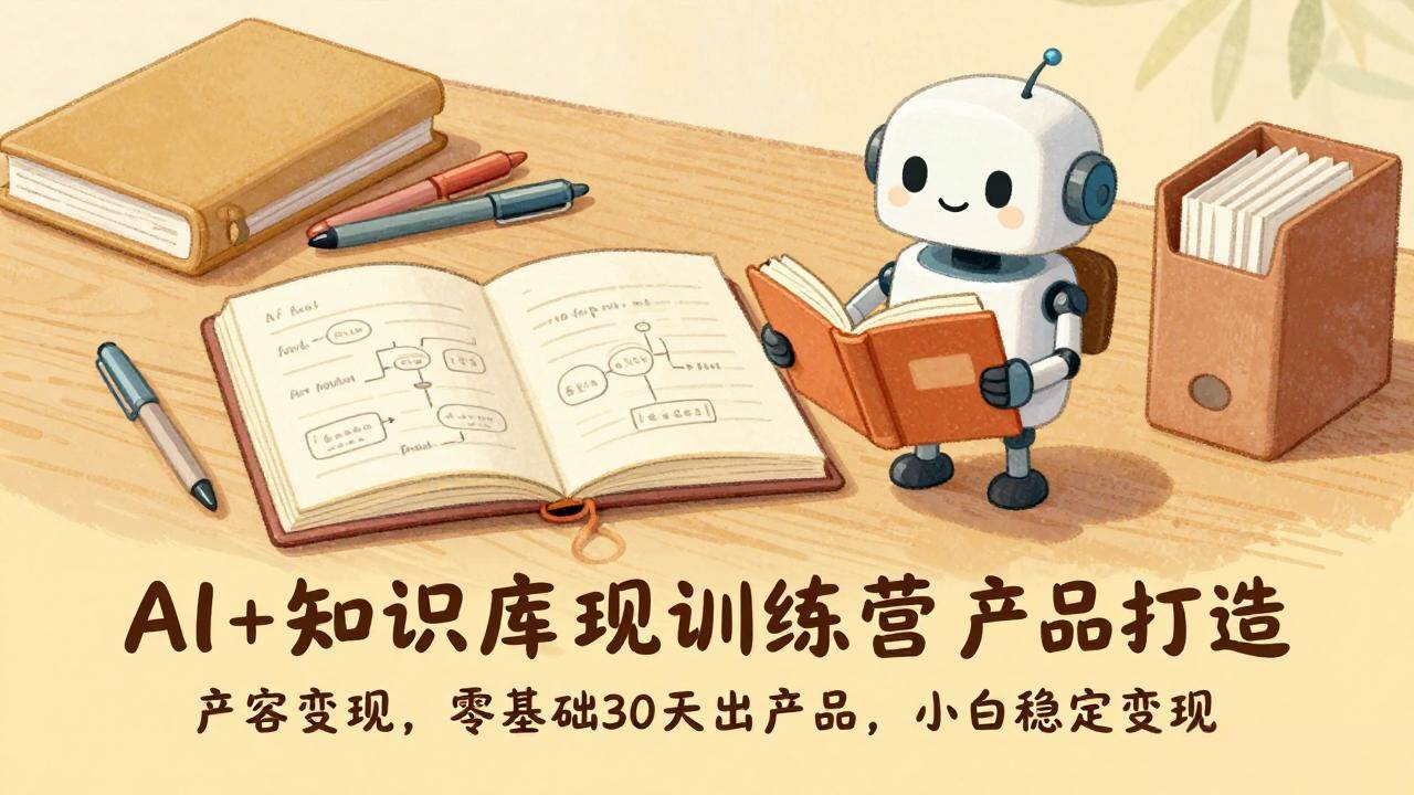 AI+知识库变现训练营，产品打造、内容创作、全平台变现，零基础30天出产品，小白稳定变现-云推网创项目库