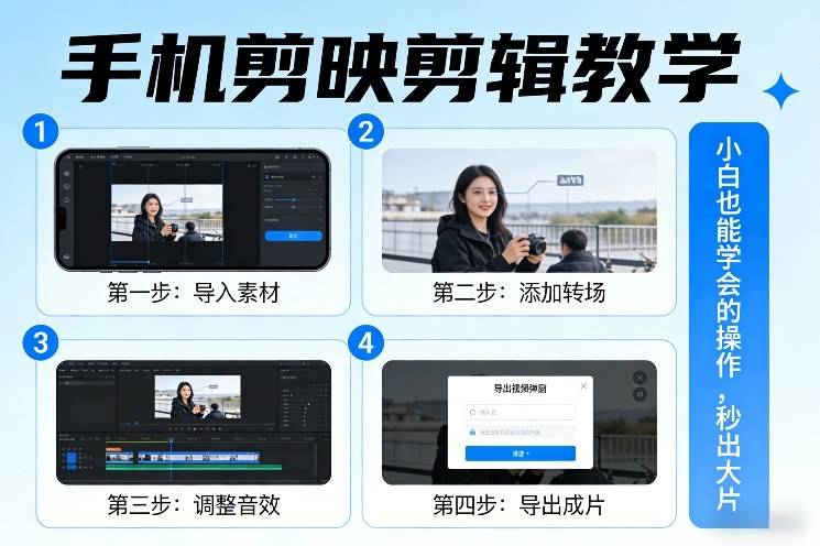 手机剪映剪辑教学，小白也能学会的操作，秒出大片-云推网创项目库