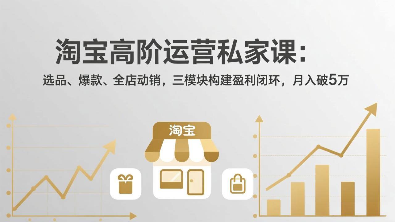 淘宝高阶运营私家课：选品、爆款、全店动销，三模块构建盈利闭环，月入破5万(更新26年2月-云推网创项目库