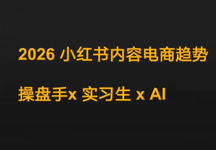 迪安·2026小红书内容电商趋势操盘手x实习生xAI-云推网创项目库