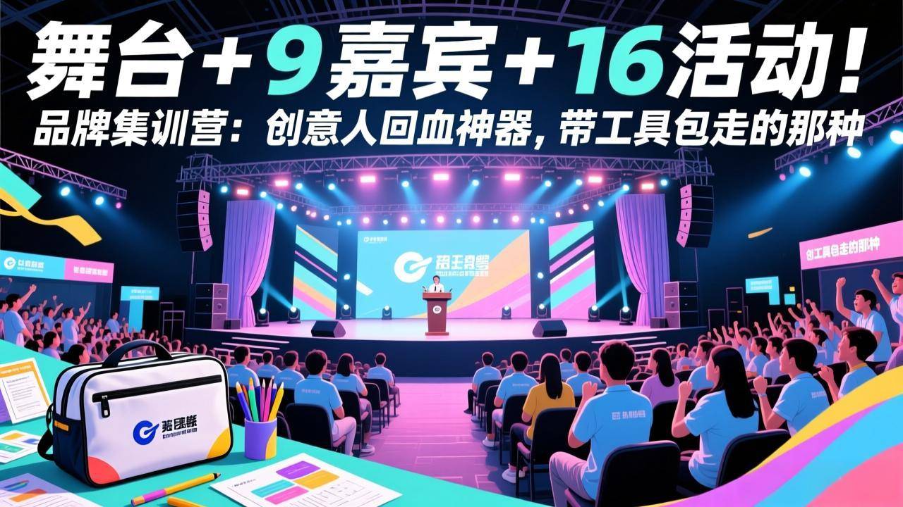 舞台 + 9 嘉宾 + 16 活动！品牌集训营：创意人回血神器，带工具包走的那种-云推网创项目库
