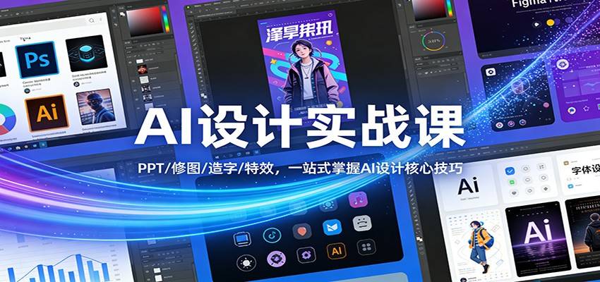 AI设计实战课：PPT/修图/造字/特效，一站式掌握AI设计核心技巧-云推网创项目库