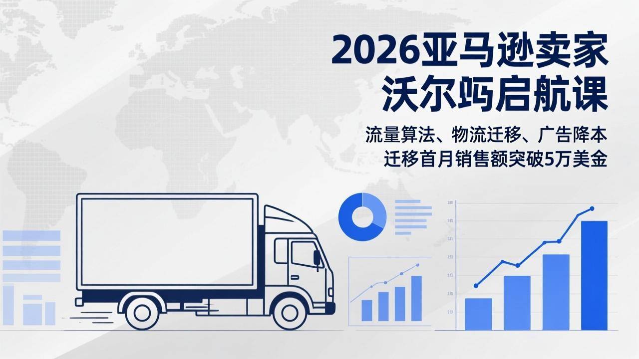2026亚马逊卖家沃尔玛启航课，流量算法、物流迁移、广告降本，迁移首月销售额突破5万美金-云推网创项目库
