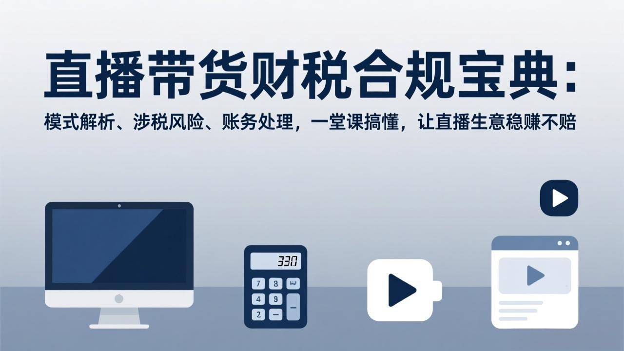 直播带货财税合规宝典：模式解析、涉税风险、账务处理，一堂课搞懂，让直播生意稳赚不赔-云推网创项目库