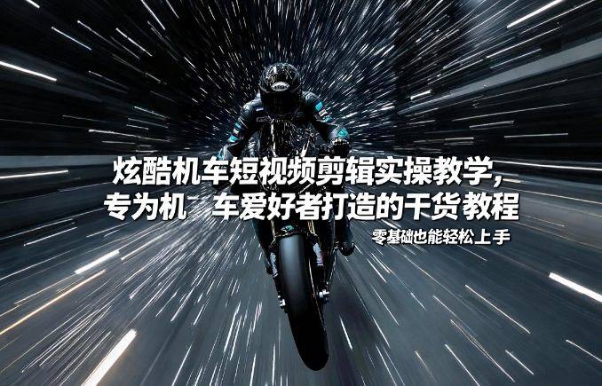 炫酷机车短视频剪辑实操教学，专为机车爱好者打造的干货教程，零基础也能轻松上手-云推网创项目库