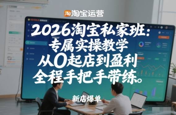 2026淘宝私家班：专属实操教学，从0起店到盈利，全程手把手带练(更新26年2月)-云推网创项目库