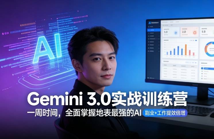 Gemini 3.0实战训练营，一周时间，全面掌握地表最强的AI，副业+工作提效倍增-云推网创项目库