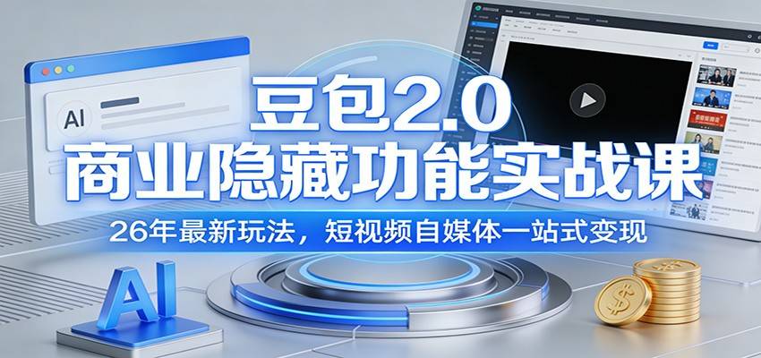 豆包2.0商业隐藏功能实战课：26年最新玩法，短视频自媒体一站式变现-云推网创项目库