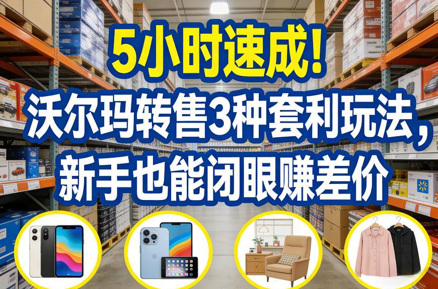 5小时速成！沃尔玛转售3种套利玩法，新手也能闭眼賺差价-云推网创项目库