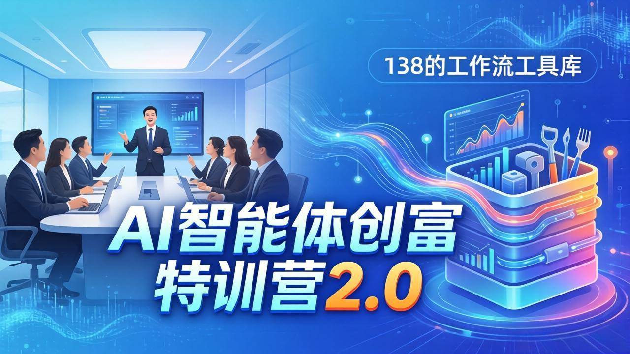 AI智能体创富训练营2.0：3天闭门直播+视频课+工具库，从0到1搭建智能体附138个工作流-云推网创项目库