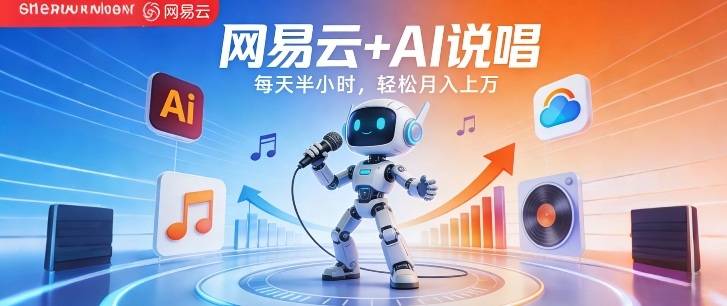 网易云+AI说唱，每天半小时，AI内容创作+流量变现，轻松月入1W-云推网创项目库