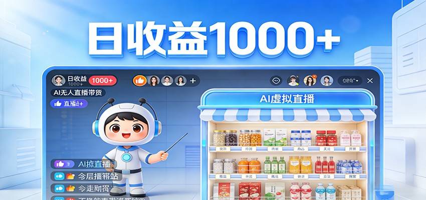 不用露脸不用说话，24小时自动卖货赚钱，全天自动直播，收益看得见-云推网创项目库